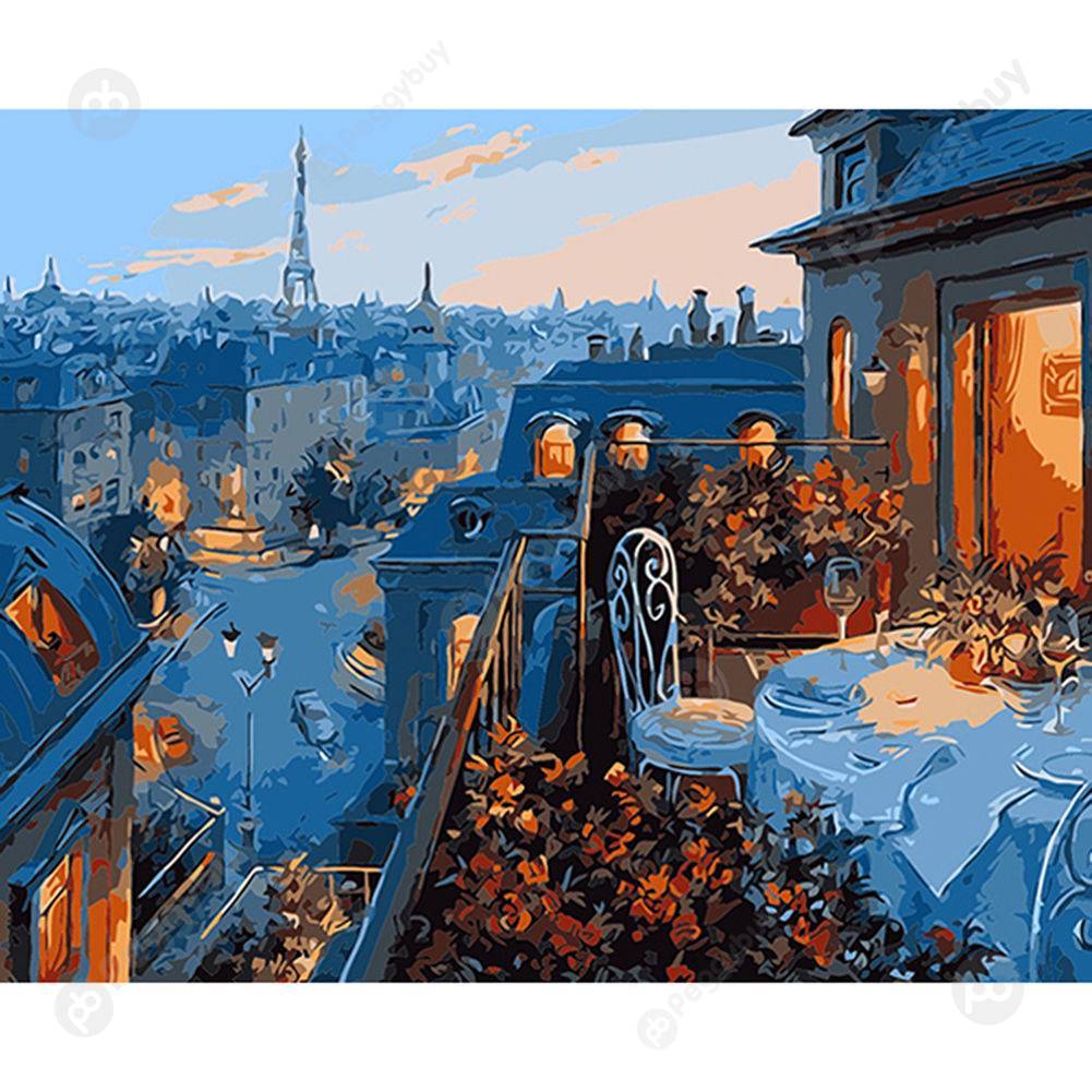 

40*50CM Paint By Numbers-Rooftop, 501 Original
