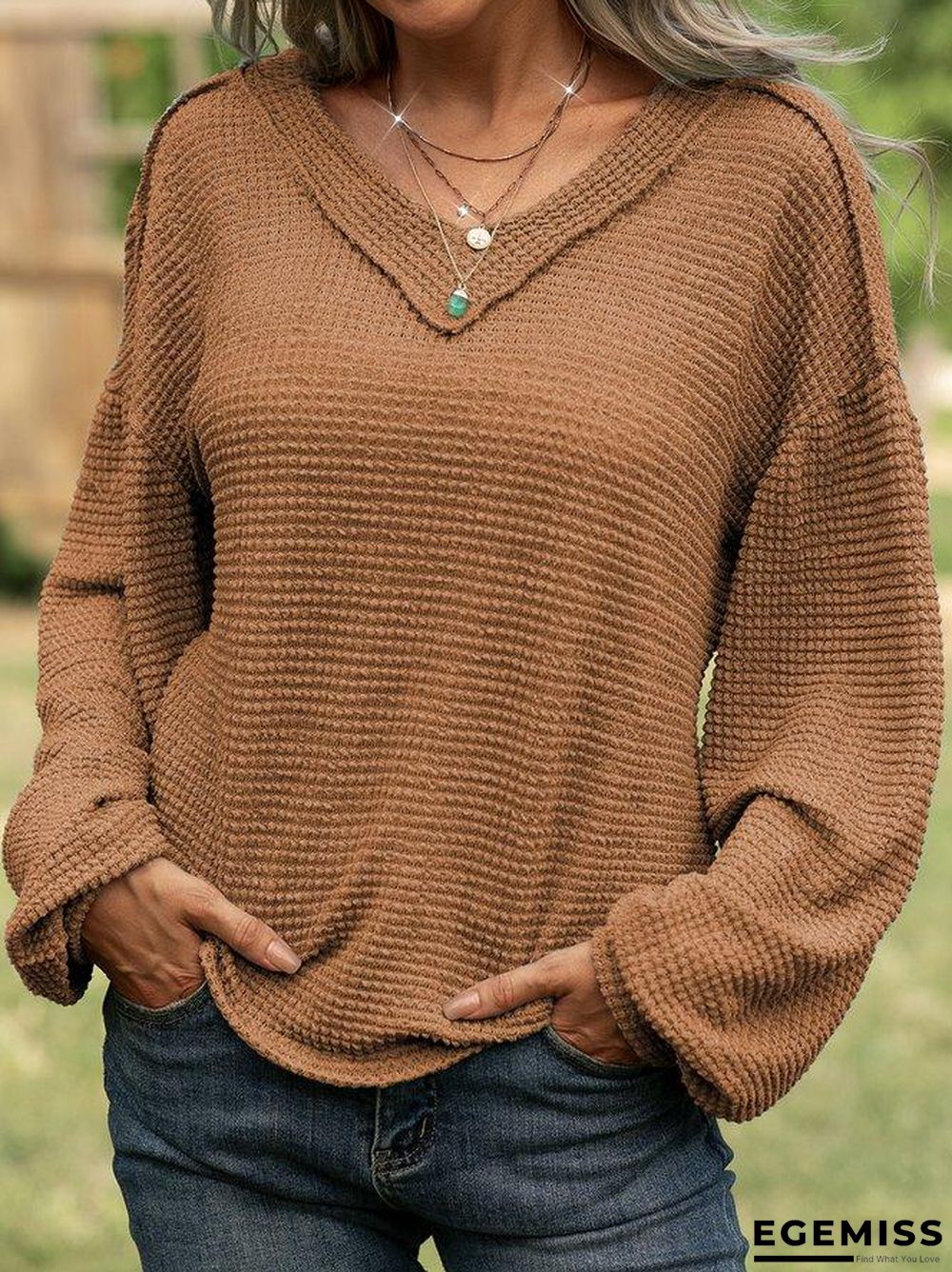 casual long sleeve cocoon shirts & tops | EGEMISS