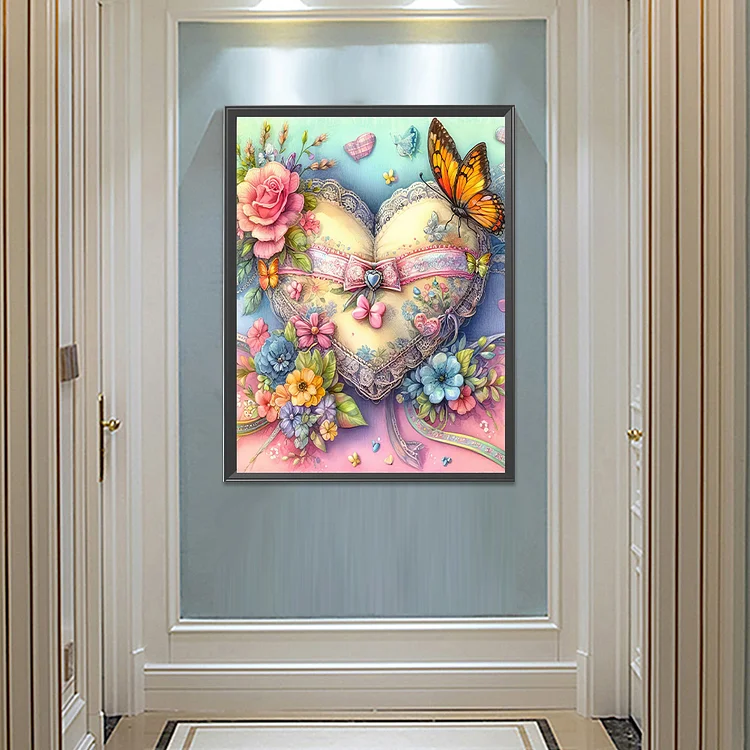 Heart and Butterfly - Full Round - Diamond Painting(50*60cm)