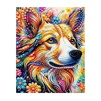 Rainbow Dog Portrait - Pearls Painting