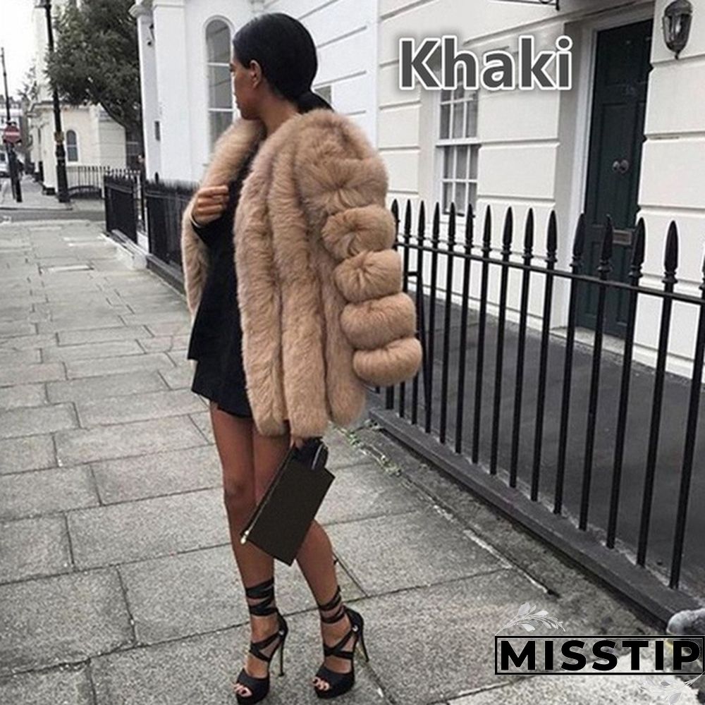 Women Winter Top Fashion Faux Fur Coat Elegant Thick Warm Outerwear Fake Fur Ladies Jacket Coat