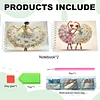 2 Pack Ballet Lady DIY Diamond Art Spiral Notebook Kit 80 Pages No Lines