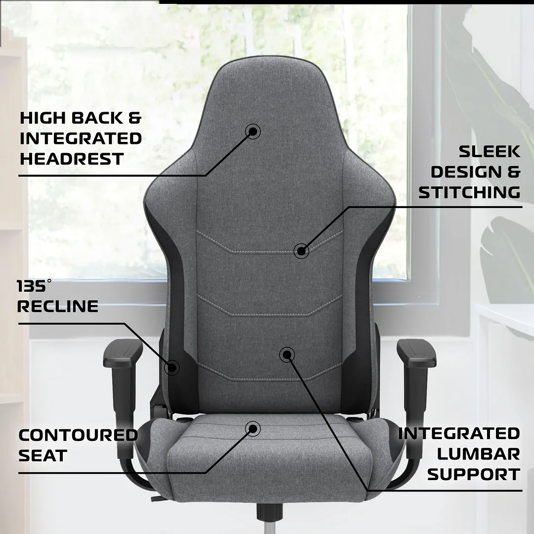 Ergonomic office chair with integrated headrest