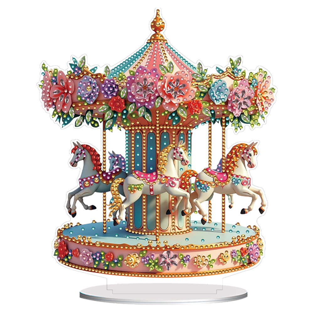 Acrylic Diamond Painting Tabletop Ornaments Kit for Home Decor (Carrousel)