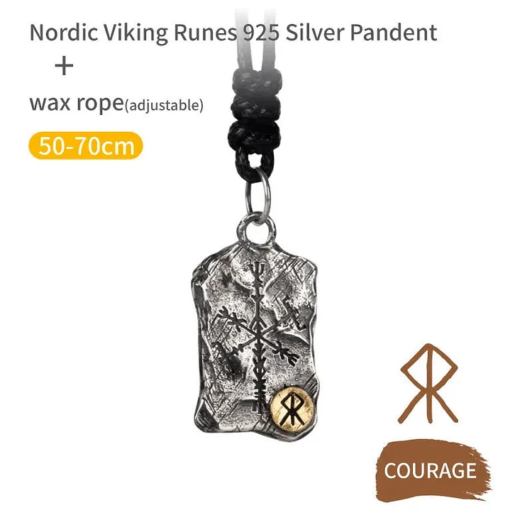 Coutureaura 925 Sterling Silver Rune With Vegvisir Necklace