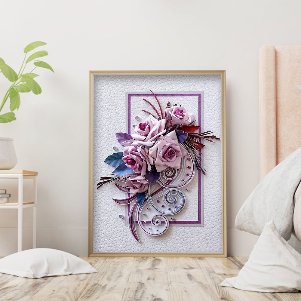 Full Round Diamond Painting Quilling Flowers