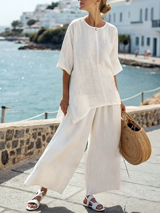Women'S Loose Slit Irregular Pants Suit 