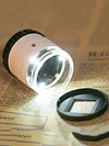 30X Handheld Cylindrical Magnifier with LED UV Jewelry Check Magnify Loupe