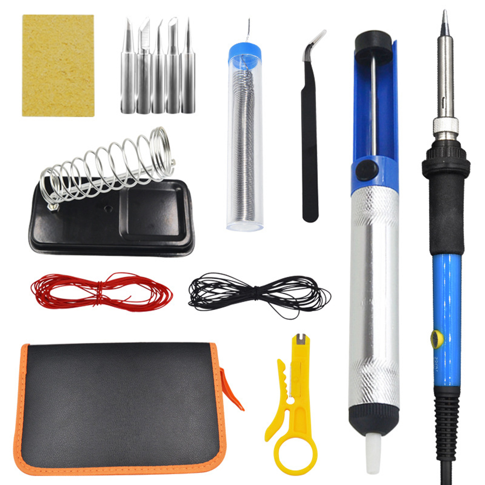 

15pcs 60W Electric Soldering Iron Adjustable Temperature Welding Tools Kit, Eu, 501 Original