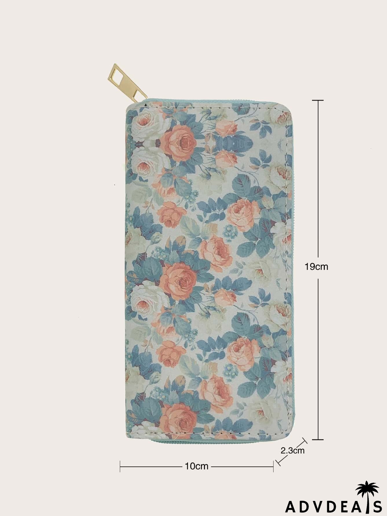Floral Graphic Long Wallet