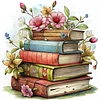 Flower Book Stack - 11CT Stamped Cross Stitch - 40*40cm