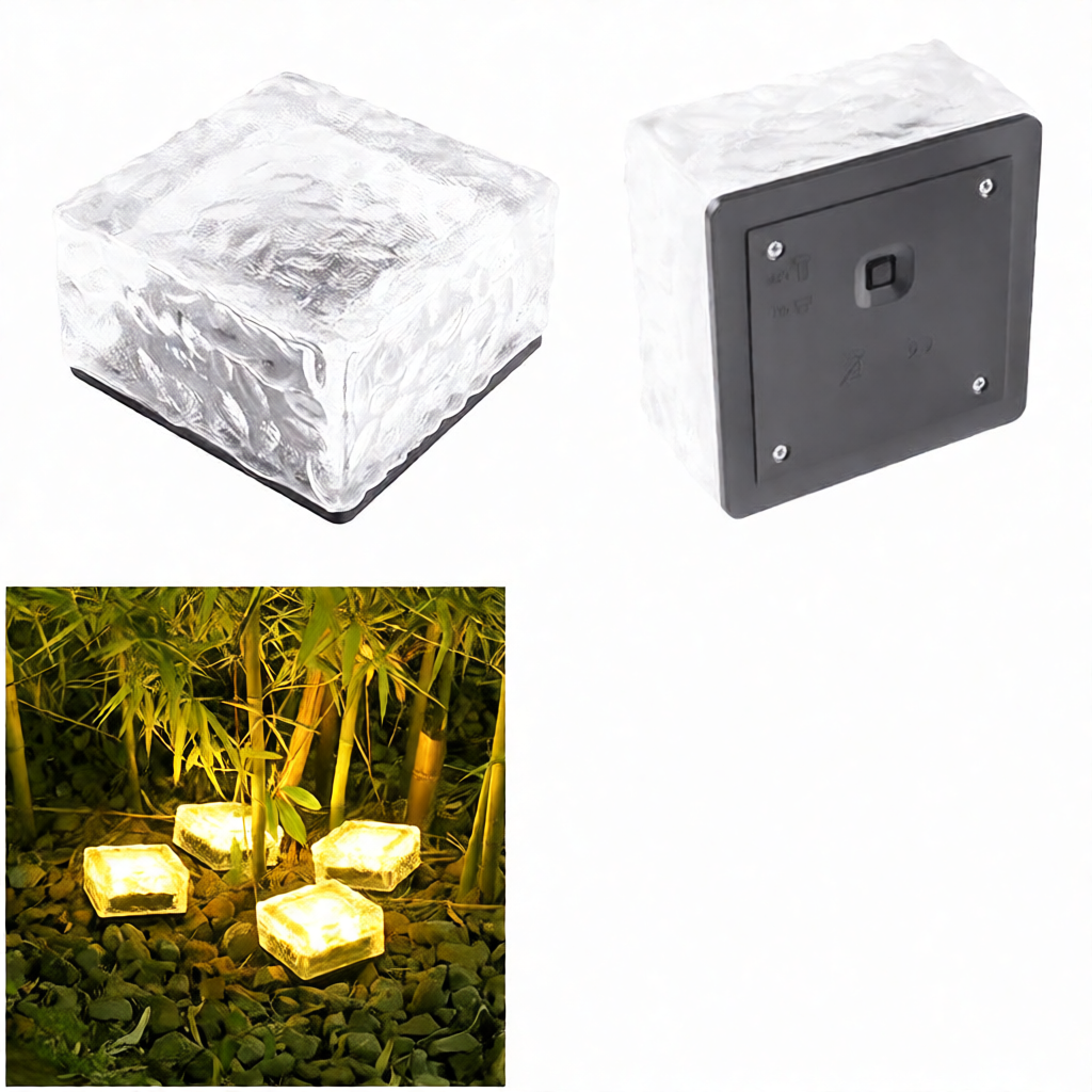 Solar Ice Brick Light &ndash; Automatic Outdoor Pathway Lighting for Gardens and Walkways