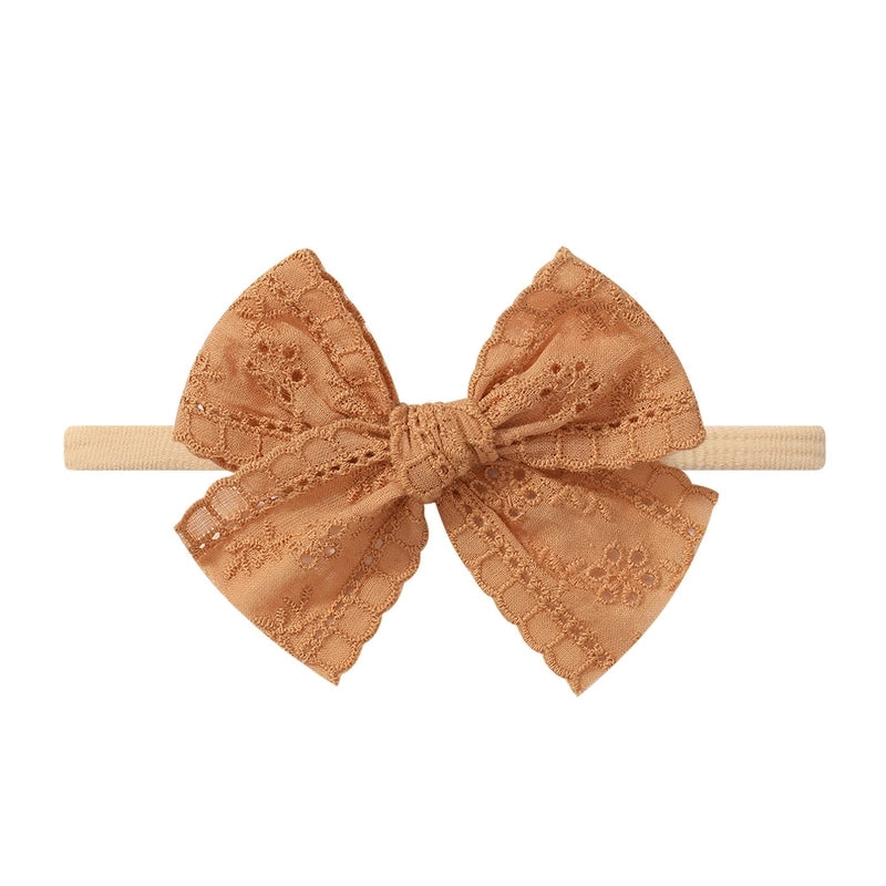 Baby Lace Hollow Soft Elasticity Traceless Hair Band Baby Bow Headband Princess Hair Accessories 3674