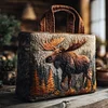 Midnight Moose Quilted Tote  Bag