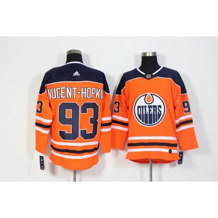 Men's  Edmonton Oilers #93 Ryan Nugent-Hopkins Orange Stitched NHL Jersey