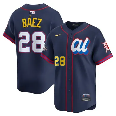 Youth American League #28 Javier Baez  Navy 2025 All-Star Edition Limited Player Jersey