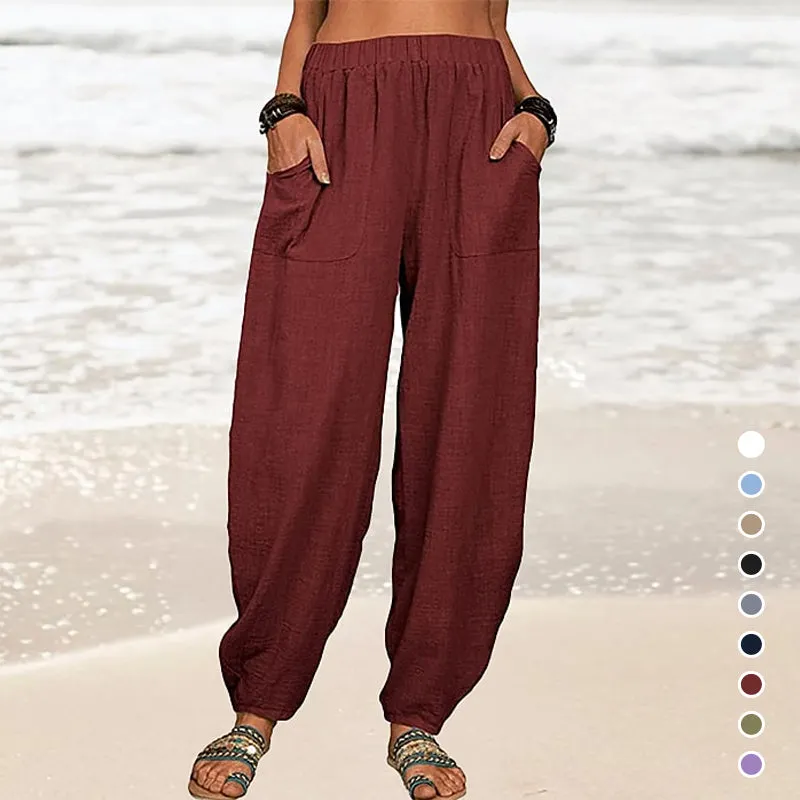 Cozymoo Women's Loose Cotton And Linen Casual Pants