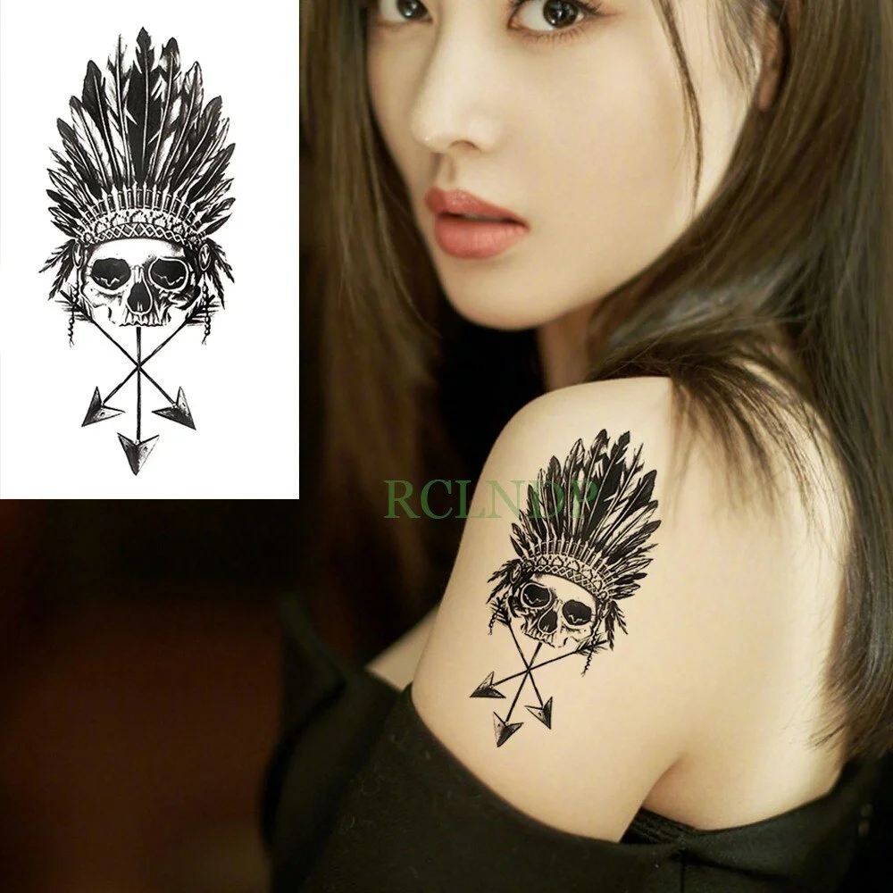 Waterproof Temporary Tattoo Stickers Wolf Dog head fake Tatto Geometric animal Flash Tatoo Hand Back Foot for Girl Women Men