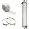 Fireproof Pipe Wrap Pipe Insulation Webbing w/ 2 Clamps for Stove Flue Protector