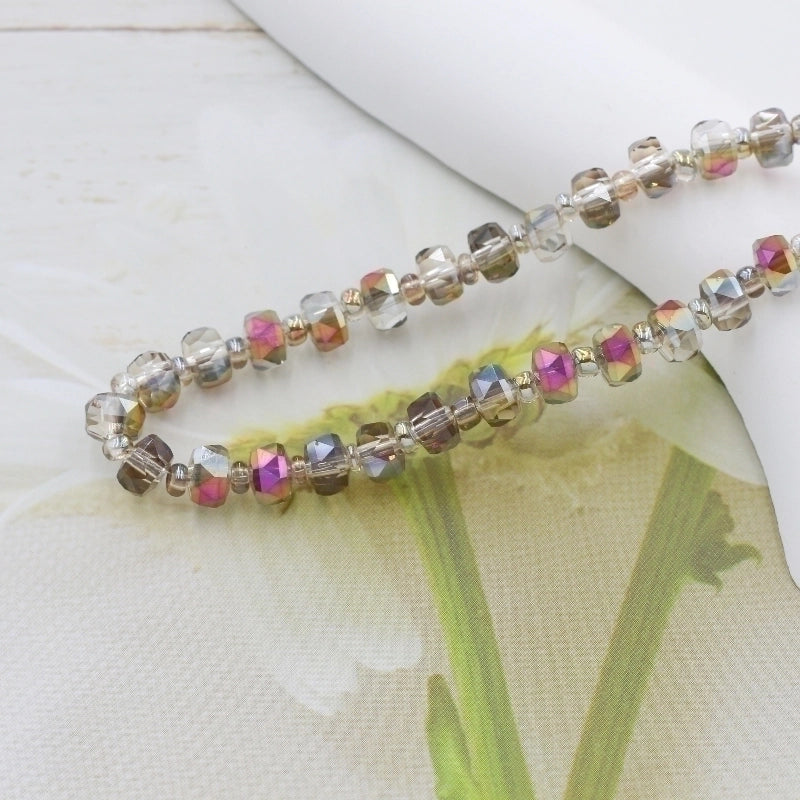 1 Set Diameter 6 Mm Hole 1~1.9mm Artificial Crystal Glass Glittery Beads