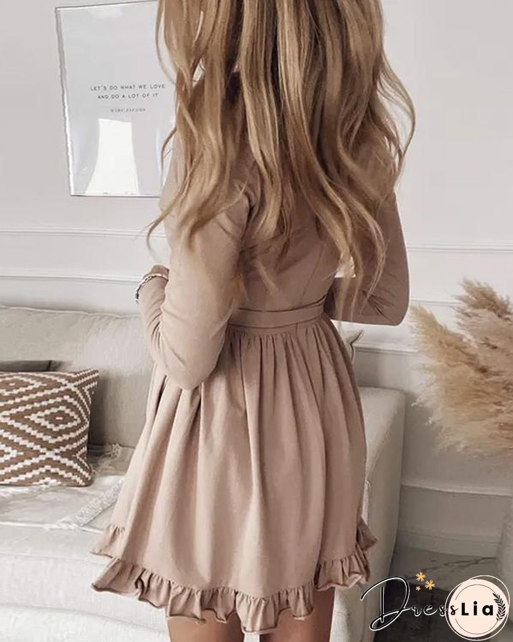 Rolid Ruffle Wrap Mini Dress