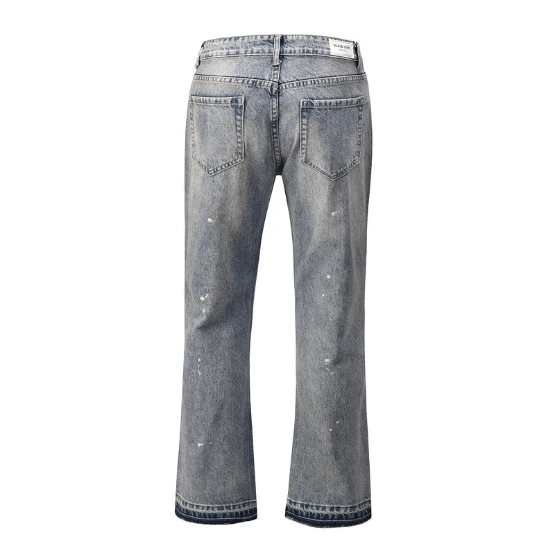 Men's Splashing Ink Micro Flared Jeans High Street Rapper Jeans