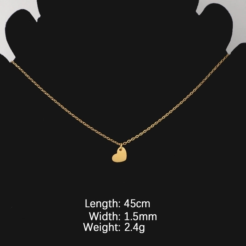 Stainless Steel 18K Gold Plated Minimalist Commute Heart Shape None Pendant Necklace