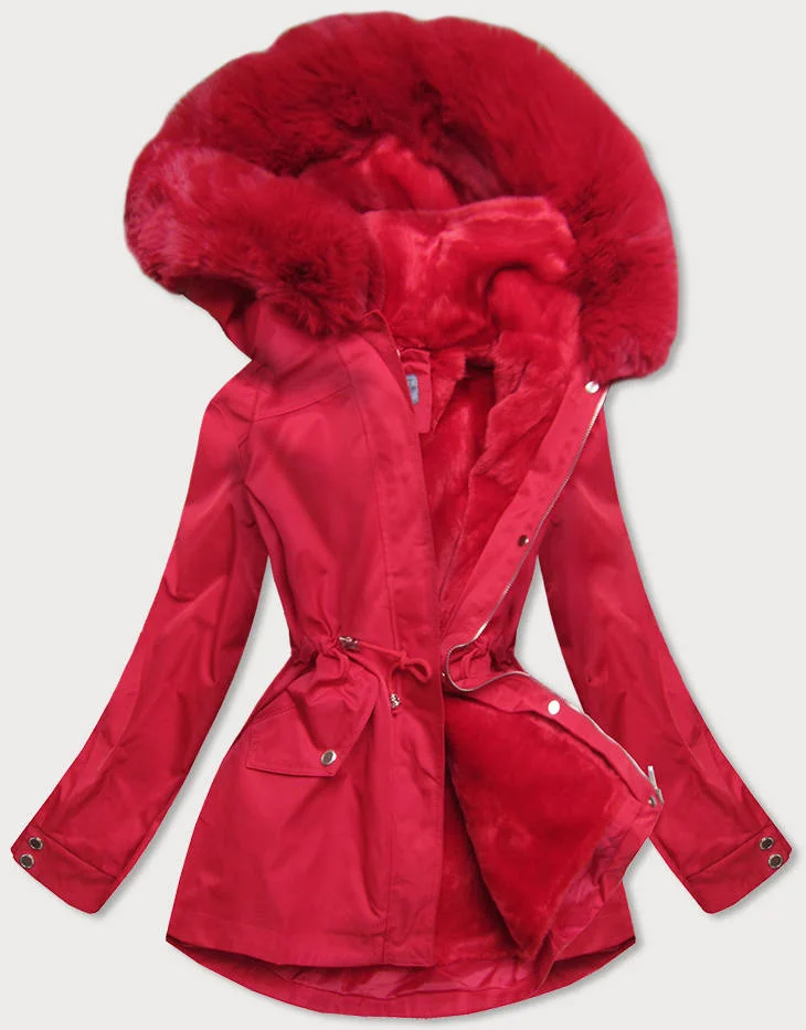 Women's winter parker jacket red