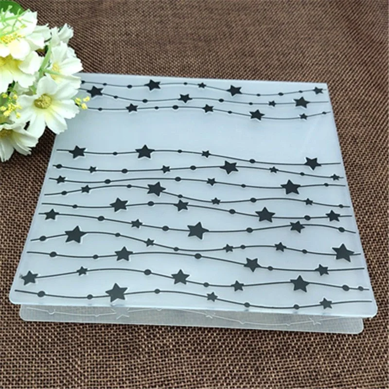 Pentagram print DIY Plastic Embossing Folders for DIY Scrapbooking Paper Craft/Card Making Decoration Supplies