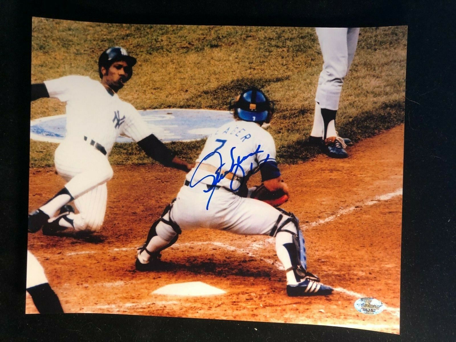 Steve Yeager Signed Autographed 1977 World Series Photo Poster painting COA Los Angeles Dodgers