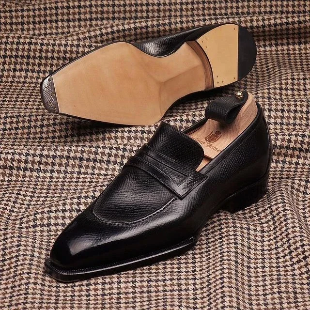 Men's Black Oxford Mask Loafers
