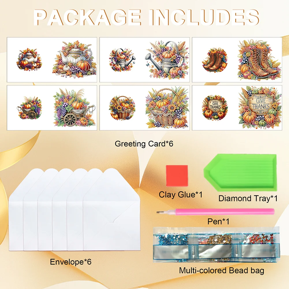 6PCS DIY Diamond Art Greeting Cards Congratulations Cards & Gifts (Halloween)