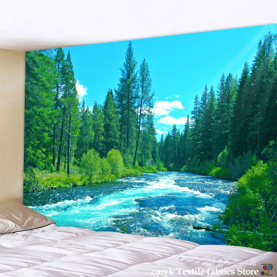 Beautiful Natural Forest Printed Large Wall Tapestry Cheap Hippie Wall Hanging Bohemian Wall Tapestries Mandala Wall Art Decor