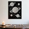 DIY Pearl Painting Planet for Home Wall Decor with Frame(40x30cm)