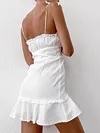 Plunging Condole Belt Mini Dress