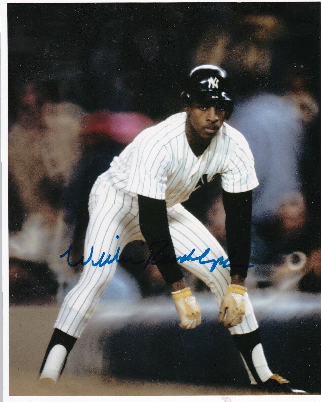 WILLIE RANDOLPH NEW YORK YANKEES ACTION SIGNED 8x10