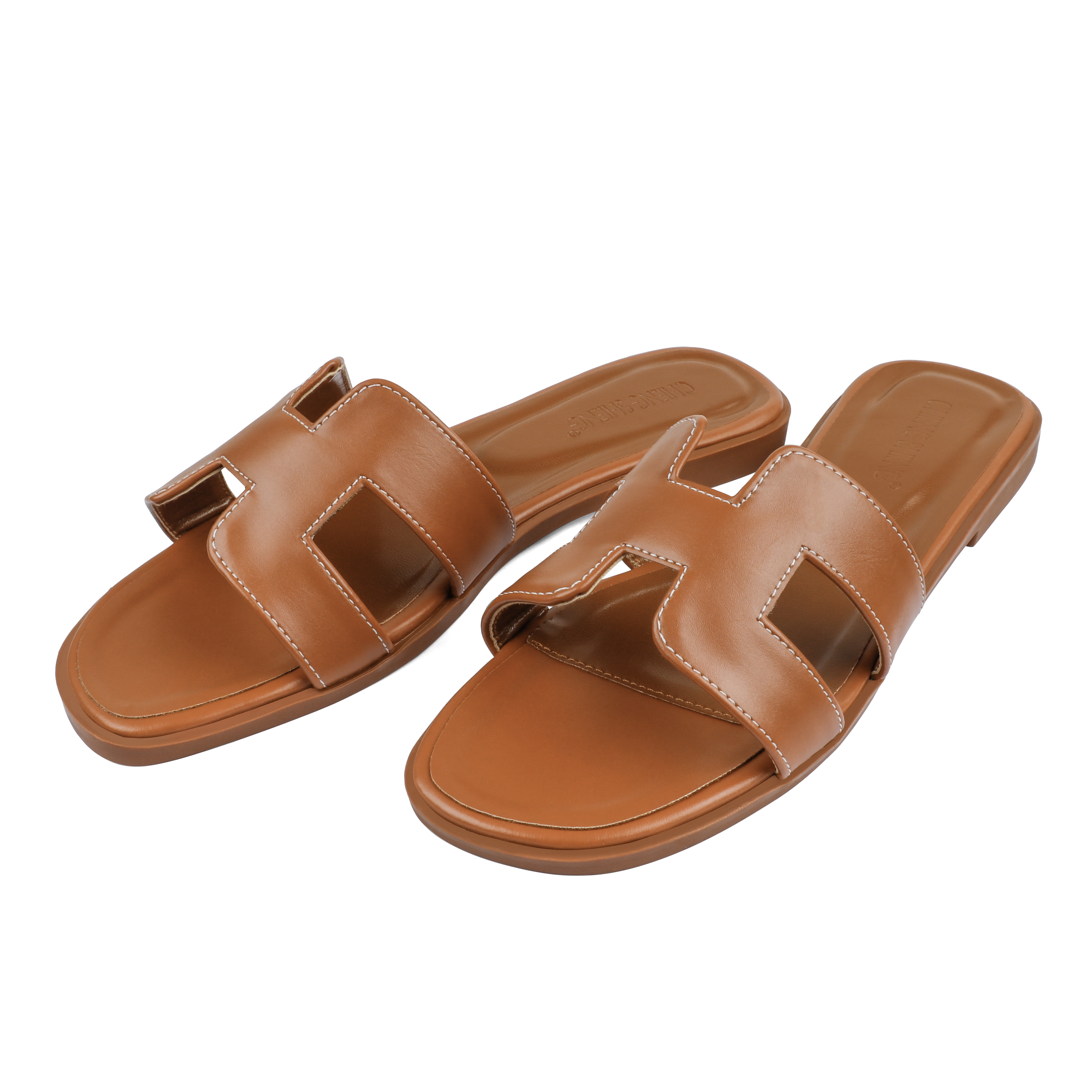 H-shape Leather Slipper-vocosishoes