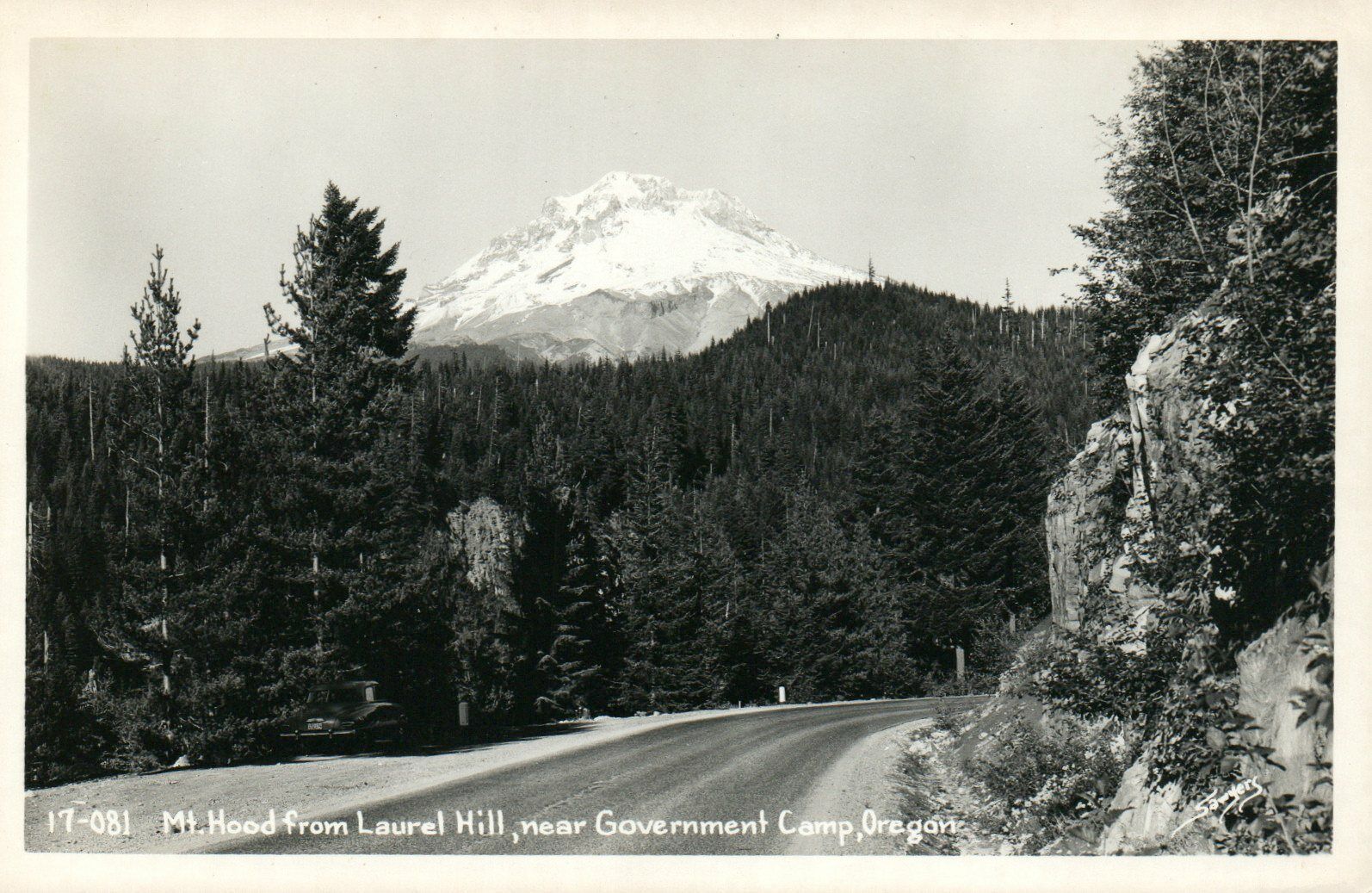 Mt. Hood From Laurel Hill Near Government Camp Oregon Real Photo Poster painting RPPC Postcard