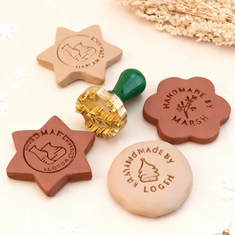 Custom Pottery Stamp for Clay Christmas Gift Personalized Logo Clay Stamp with Your Design, Letter Ceramic Stamps for Pottery Clay to Create Unique Imprints, Clay Potters Lovers Gifts, Polymer Clay Tools 