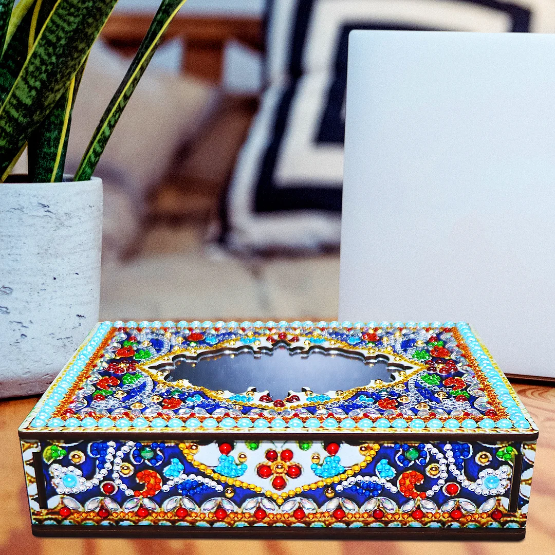 New Diamond Mosaic Set Wooden Box With Mirror Diamond Painting Jewelry Storage Box Diamond Embroidery Diy Girl Birthday Gift