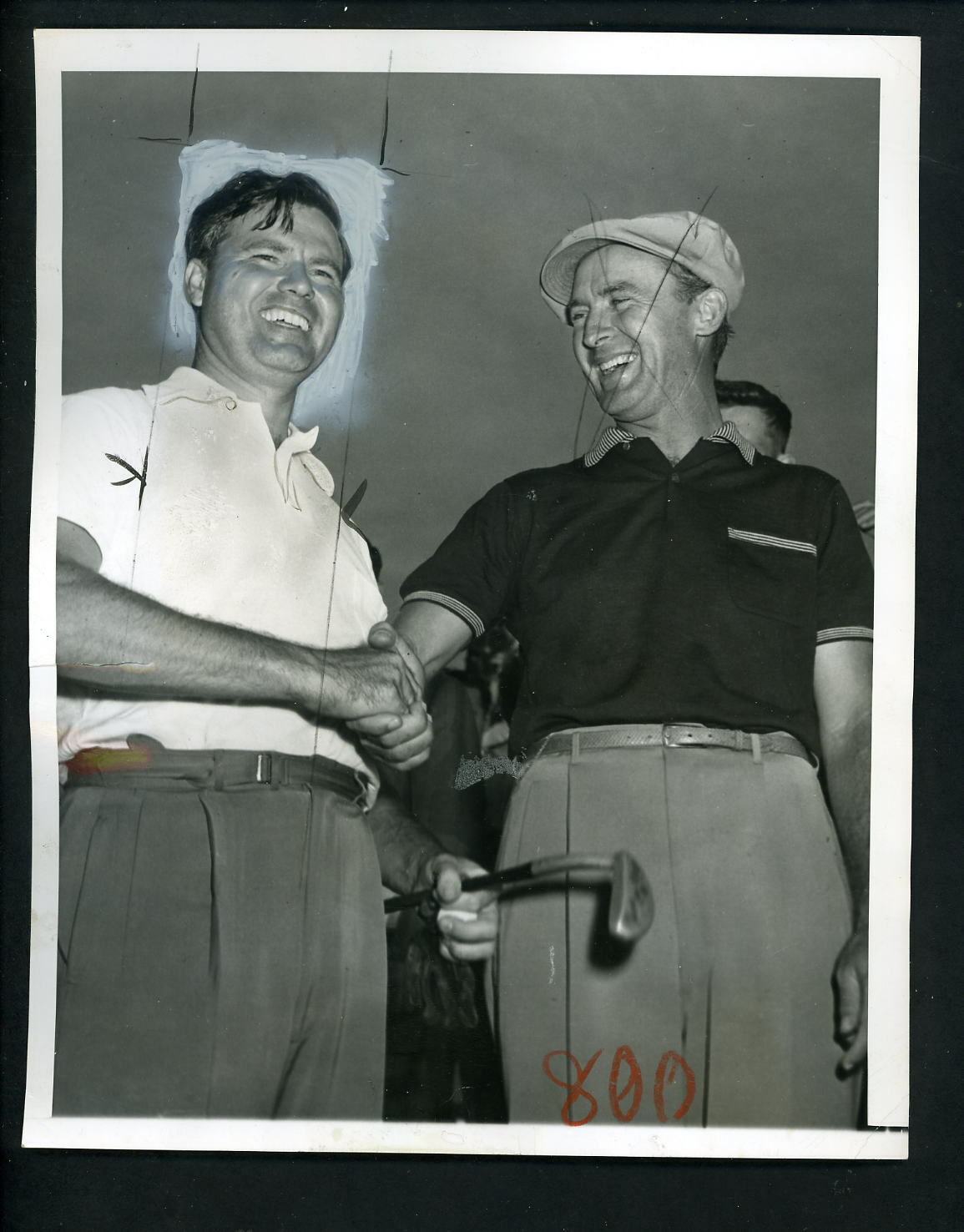 Chick Harbert & Henry Ransom 1950 Tam O' Shanter Golf Type 1 Press Photo Poster painting