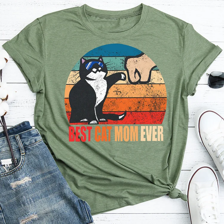 Best cat mom ever t shirt tee