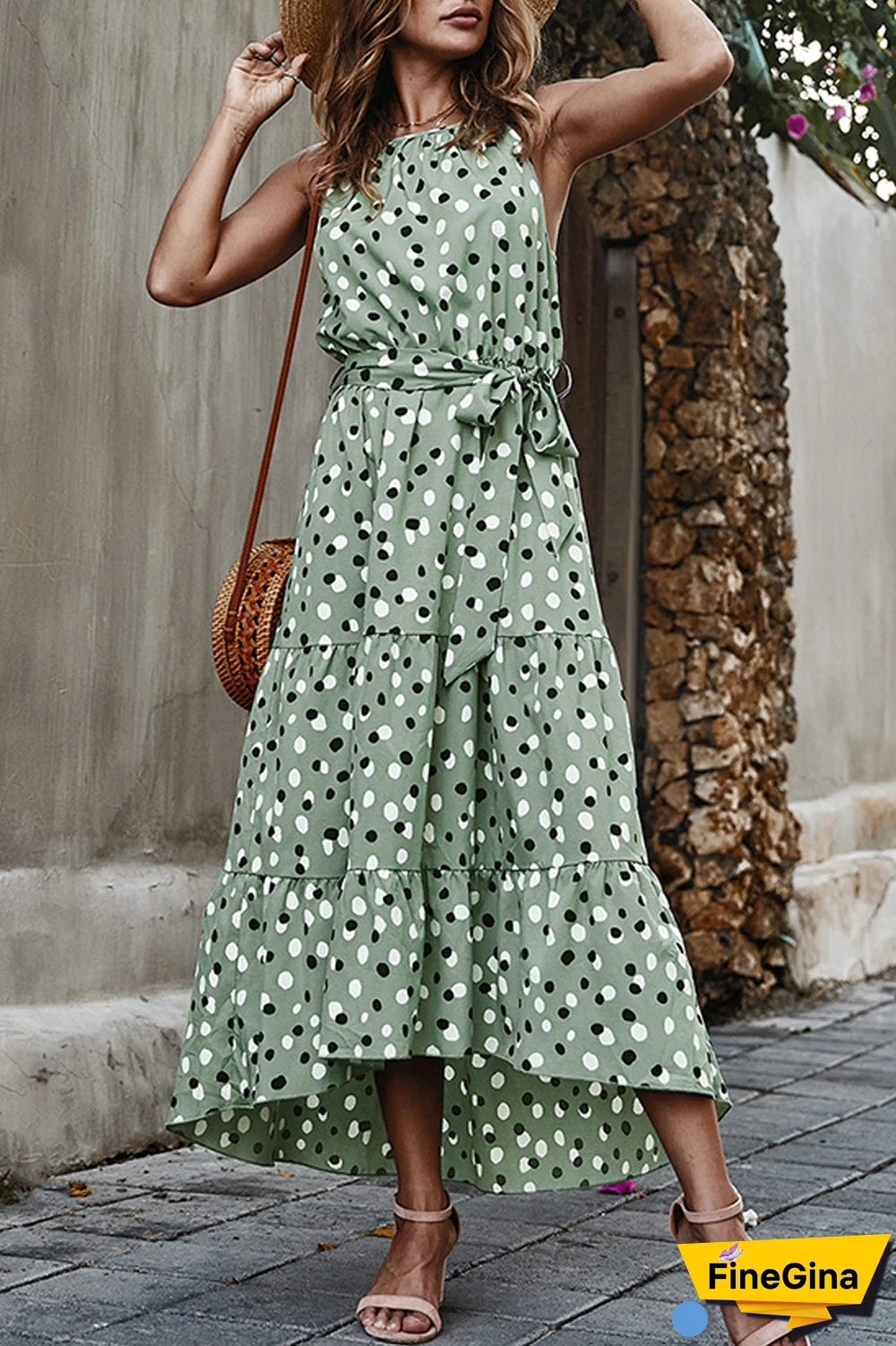 KarliDress Polka Dot Holiday Style Swing Dress P12715