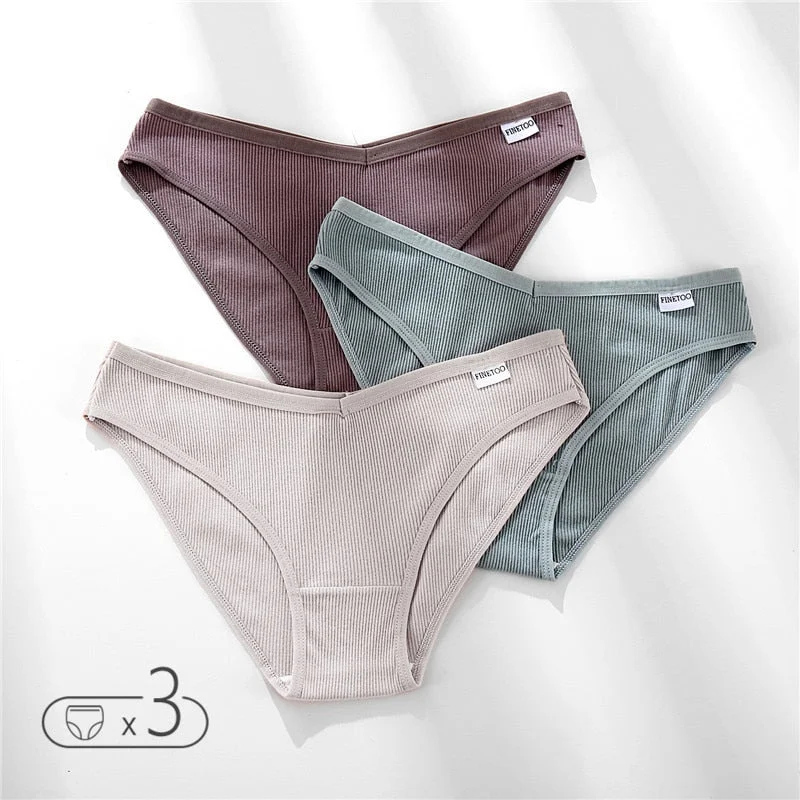 FINETOO Cotton Underwear Women M-XL Panties Fashion V Waist Underpants Low-rise Women's Briefs Soft Panty Comfortable Lingerie