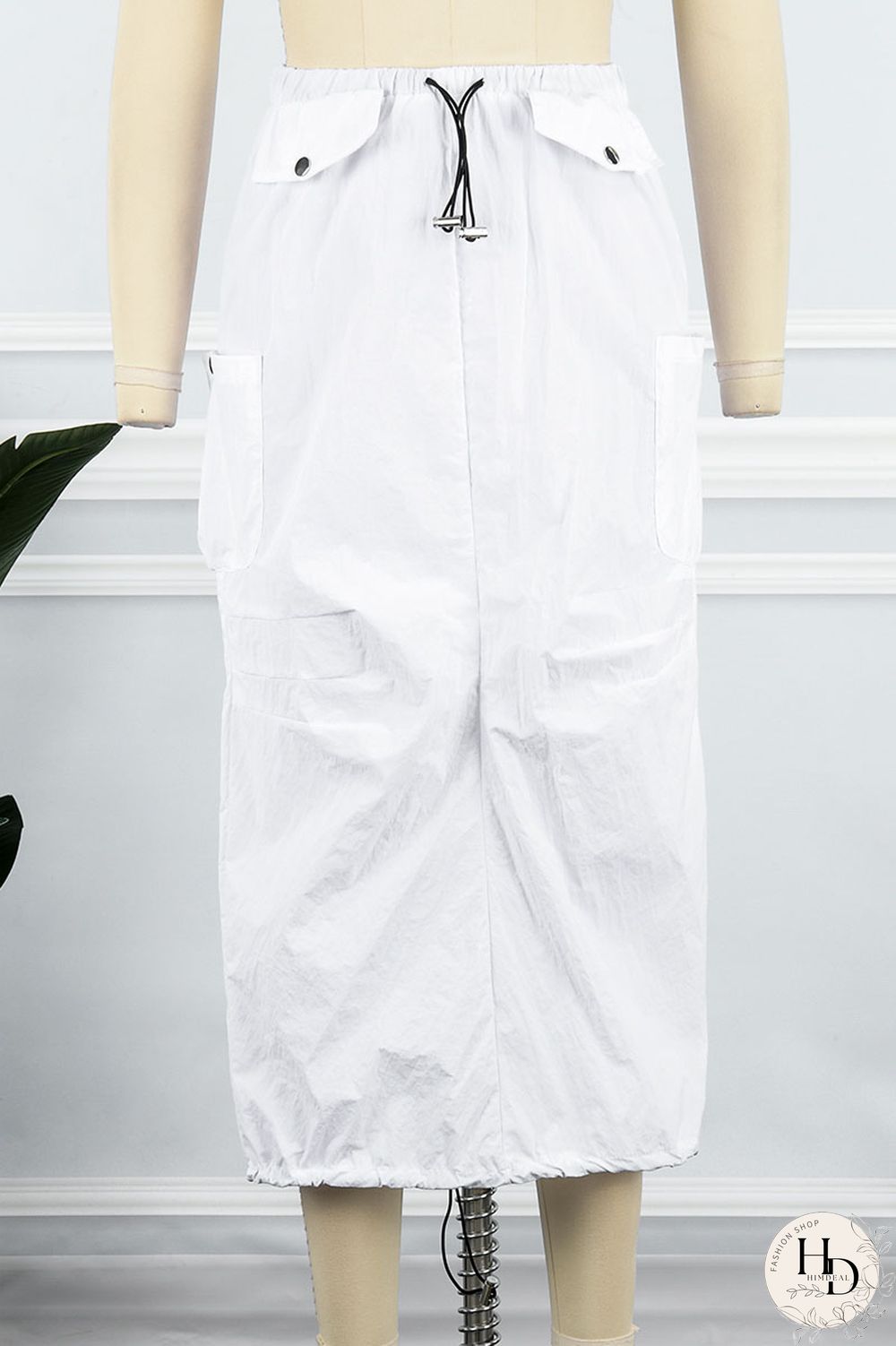 Black Casual Solid Patchwork Pocket High Waist Pencil Solid Color Bottoms