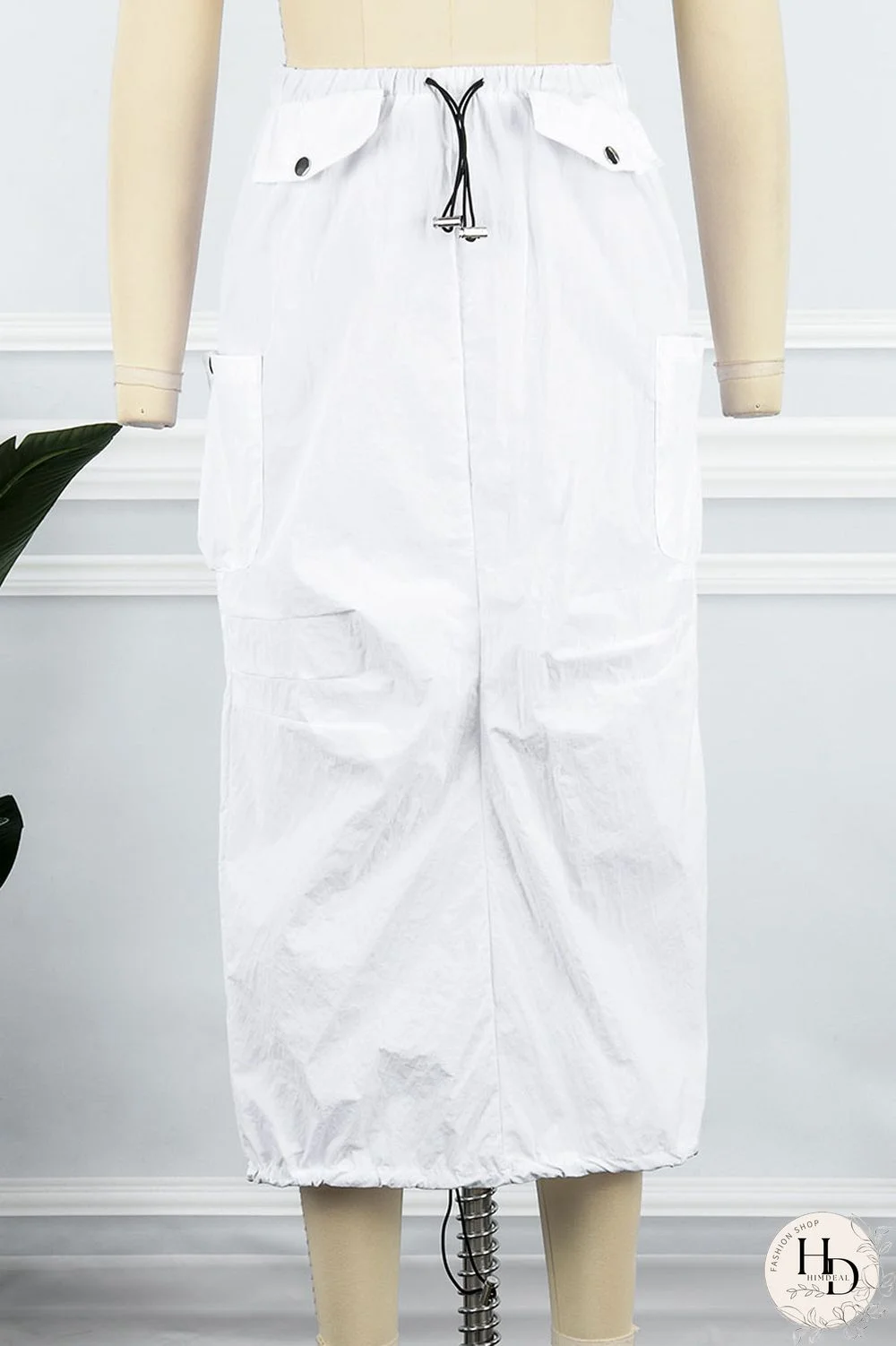 Black Casual Solid Patchwork Pocket High Waist Pencil Solid Color Bottoms