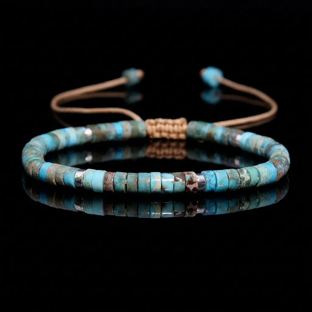 Azure Horizon Natural Turquoise Woven Bracelet