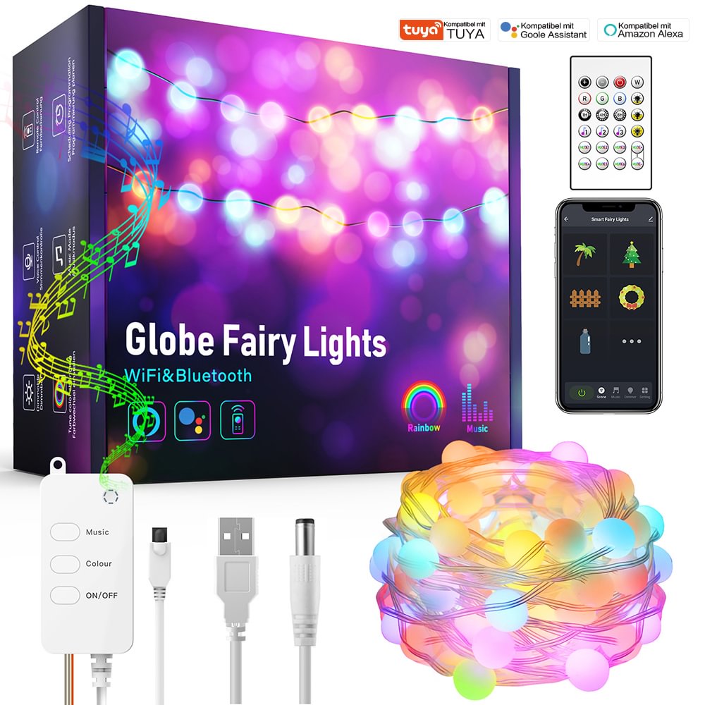 Tuya 10M LED String Licht Kupfer Draht Fee Licht Girlande RGB USB WIFI Bluetooth Fernbedienung Smart Home Weihnachten decor RSH-WL039 Deutsche Aktionsprodukte Full Strike Gmbh