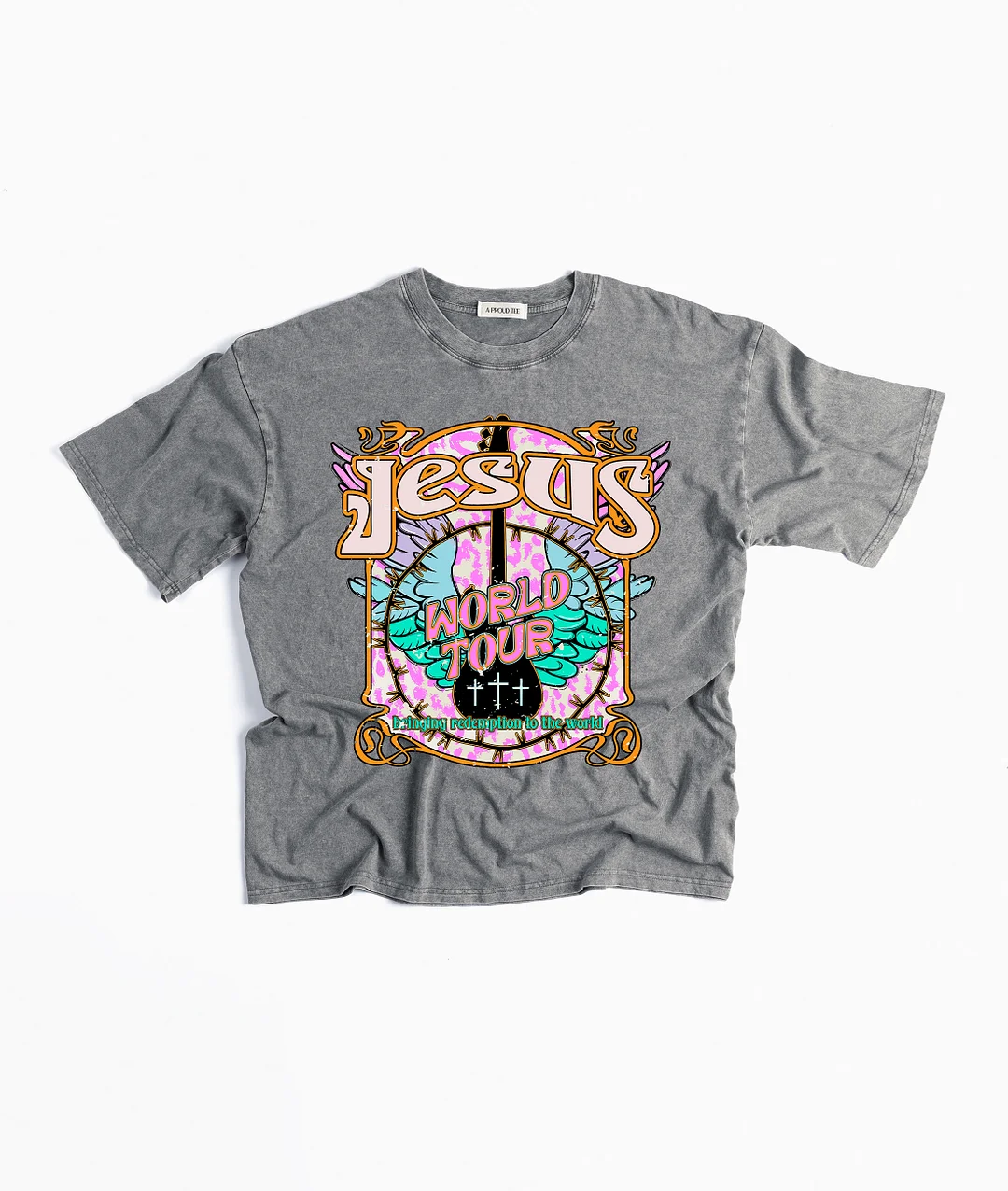 Jesus World Tour Acid Wash T-shirt