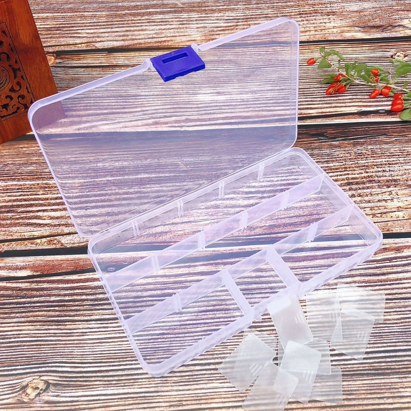 10 Grid 15 Grid 24 Grid 36 Detachable Grid Plastic Transparent Makeup Fishing Gear Jewelry Rubber Band Hook Storage Box4